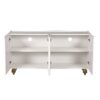 Modern Fluted Sideboard Buffet With Storage, Curve Element, 4 Doors With Adjustable Shelves - White - Image 9