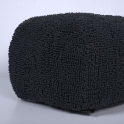 Spongy - Microfiber Square Pouf, Cozy Seating - Dark Charcoal