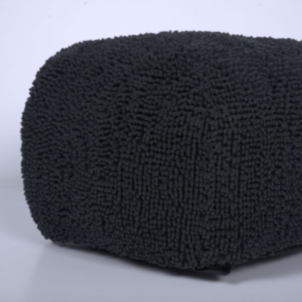 Spongy - Microfiber Square Pouf, Cozy Seating - Dark Charcoal