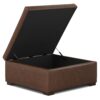 Gabbie - Square Coffee Table Upholstered Storage Ottoman - Brown - Image 3