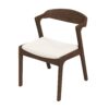 Dakota - Velvet Dining Chair (Set of 2) - Cream White / Dark Brown - Image 2