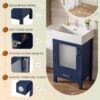 Bathroom Vanity With Ceramic Sink And Ample Storage, Ideal For Small Bathrooms - Blue - Image 4