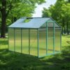 Newly Marketed Gain Height Windproof Aluminum Greenhouse 6 X 8 Ft Polycarbonate Greenhouse Raised Base And Anchor Aluminum Heavy Duty Walk - In Greenhouses For Outdoor Backyard In All Season - Green - Image 2