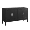 4 Door Sideboard Storage Cabinet With Door Shelf For Living Room And Dining Room, 2 Large Cabinets With Adjustable Shelf - Black - Image 15