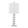 Diamond - Stacked Contemporary Crystal Table Lamp (Set of 2) - Clear / Off White / Chrome - Image 2