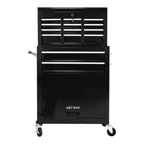High Capacity Rolling Tool Chest With Wheels And Drawers, 8 Drawer Tool Storage Cabinet - Black