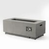 42" Propane Gas Fire Pit Table, 50000 Btu Rectangular Steel Fire Pit With Glass Wind Guard For Outside Patio Deck Garden Courtyard - Gray - Image 6