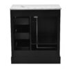 Bathroom Vanity Cabinet With Ceramic Basin, 3 Drawers And Adjustable Shelves - Black - Image 19