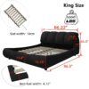 King Size Luxury Upholstered Platform Bed With Oversized Padded Backrest And Solid Wood Frame, Suitable For Multiple Heights Of Mattresses - Black - Image 4