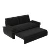 Queen Pull Out Sofa Bed, 3 In 1 Convertible Sleeper Sofa Multifunctional Velvet Loveseat Bed - Black - Image 12