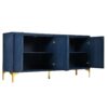 Modern 4 Door Sideboard With Creative Carved Surface And Adjustable Shelves - Light Blue - Image 10