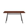 Contemporary V Leg Veneer Dining Table - Dark Walnut - Image 2