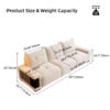 3 Seater Sofa Couch For Living Room, Modern Couches For Small Space, Cat Nest Sofa, For Cat Friendly, Comfy Couch With Waterproof And Cat Scratch Resistant Fabric - Image 14
