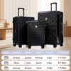 Luggage Sets 3 Piece Hardshell Suitcases With Wheels, Lightweight Expandable Travel Luggage With Tsa Lock, Carry-On, Checked Luggage (20" 24" 28") - Black - Image 18