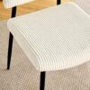 Modern Dining Chair Fabric Upholstered Chairs With Black Metal Legs For Home And Bedroom (Set of 2) - Beige - Image 8