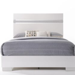 Naima - Queen High Gloss Bed - White