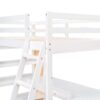 Twin Size Loft Bed With Ladder, Shelves, And Desk - White - Image 5
