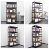 Storage Shelves 5 Tier Heavy Duty Metal Shelving Unit Adjustable Shelving Units And Storage Rack Kitchen Garage Shelf - Black - Image 6
