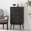 Wilbur - Faux Wood And Rubberwood 4 Drawer Dresser - Black - Image 2