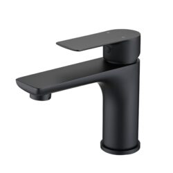 Modern Bathroom Sink Faucet Single Handle Brass Countertop Mount - Matte Black