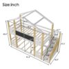 Twin Over Twin House Bunk Bed With White Storage Staircase And Blackboards - White - Image 16