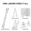22' Aluminum Multi-Position Ladder With Wheels, 300 Lbs Weight Rating - Metallic Gray - Image 5