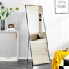 Aluminum Frame Minimalist Mirror, Bathroom Bedroom Wall Mirror, Elevating Contemporary Interiors, Can Be Wall Mounted Or Opened As A Standing Mirror - Black - Image 10