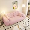Human Dog Bed, Lazy Sofa Couch, Multifunctional Foldable Sofa Bed, 3 In 1 Teddy Fabric Sleeper Sofa Bed For Living Room Guest Bed, Playroom - Pink - Image 7