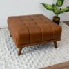 Addison - Square Upholstered Ottoman - Antique Brown / Brown / Cognac - Image 3