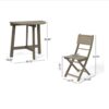 Outdoor 3 Pieces Half Round Folding Bistro Set: Weather Resistant, Space Saving - Gray - Image 3