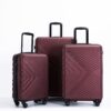3 Piece Luggage Sets Lightweight Suitcase With Two Hooks, Spinner Wheels, Tsa Lock, (20/24/28) - Wine Red - Image 14