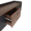 Mid Century TV Stand With 2 Cabinets & Open Compartments, Entertainment Center For Tvs Up To 70'', Television Console For Living Room - Dark Coffee / Black - Image 20