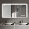 Bathroom Mirror With LED Lights Front And Backlit, Anti-Fog Lighted Vanity Mirrors For Wall Mounted And 5 Level Dimmable, Horizontal / Vertical - Clear - Image 2