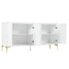 Creative Carved 4 Door Sideboard With Handleless Press To Open Design - White - Image 10