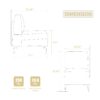 Modular Sectional Sofa Armless Seat Module, Corduroy Sectional Couch, Single Couch Modular Armless Accent Chair With Back Cushion - Beige - Image 12