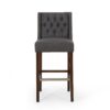 Solstara - Upholstered Fabric Dining Barstool With Button Tufted And Wing Back - Charcoal - Image 5