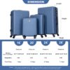 Luggage 4 Piece Lightweight Suitcase With Rotating Wheels, 24" And 28" With Tsa Lock, (16/20/24/28) - Blue - Image 3