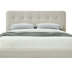 Full Sized Upholstered Bed With USB - Off White