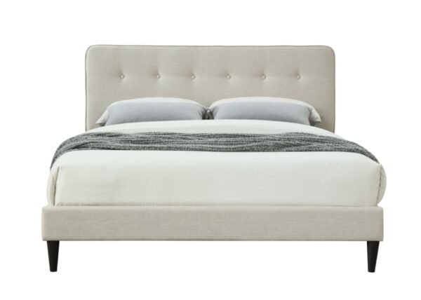 Full Sized Upholstered Bed With USB - Off White
