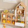 Versatile Children's Bookshelf With House Shaped Design Multifunctional Storage - Burly Wood - Image 13