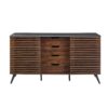 Contemporary Sliding Slat Door Sideboard - Ebony / Dark Walnut - Image 3