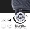 2 Piece Luggage Sets Lightweight Suitcase, Spinner Wheels, (20/14) - Black - Image 6