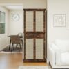 4 Door Cabinet With 1 Drawer, With 4 Adjustable Inner Shelves, Storage Cabinet - Natural - Image 2