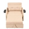 Versatile Pull Out Sofa Sleeper 3 In 1 With Wing Table & USB Charge Linen, Compact Design - Beige - Image 11
