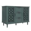 2 Door 3 Drawer Cabinet, American Furniture, Suitable For Bedroom, Living Room, Study - Dark Green - Image 8