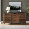 Contemporary Sliding Slat Door Sideboard - Ebony / Dark Walnut - Image 6