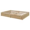 Full Size Daybed With Fence Guardrails And 2 Drawers, Split Into Independent Floor Bed & Daybed - Natural - Image 9