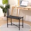 Handwoven Paper Rope Foot Rest Shoes Stools Ottomans For Entryway, Living Room, Bedroom & Office - Black - Image 4