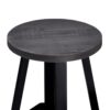 Rustic Distressed Solid Wood Round Dining Stool - Gray - Image 3