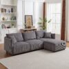 Multi Module Combination Style Sofa For Living Room And Other Lounge Spaces, Modern Minimalist Corduroy Combination Sofa With 2 Comfort Cushions With USB & C Charging Ports, 2 Sets - Gray - Image 2